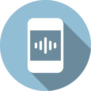 Ses Kaydedici Glyph Çember Vektör Simgesi Tasarımı