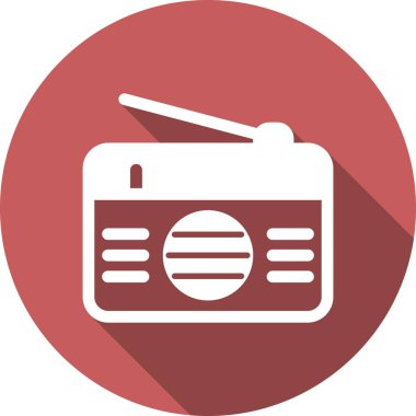 Radyo Kabartma Çemberi Vektör Simgesi Tasarımı