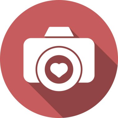 Kamera Kabartma Çemberi Vektör Simgesi Tasarımı