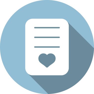 Aşk harfi Glyph Çember Vektör Simgesi Tasarımı