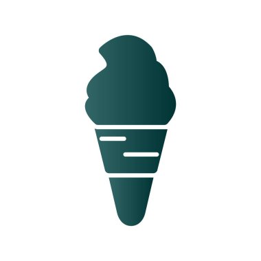 Dondurma Kabartma Gradyan Vektör Simgesi Tasarımı