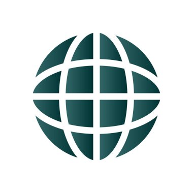 Dünya Glifi Gradyan Vektör Simgesi Tasarımı