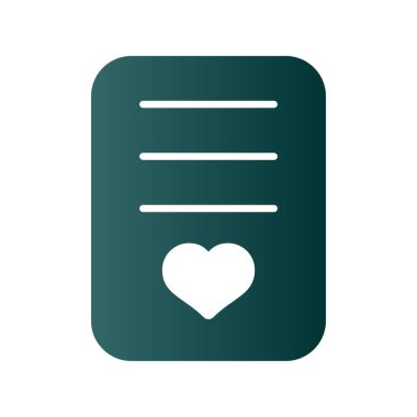 Aşk mektubu Glyph Gradyan Vektör Simgesi Tasarımı