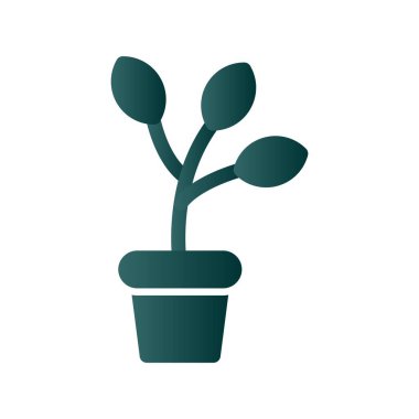 Bitki Kabartması Gradyan Vektör Simgesi Tasarımı