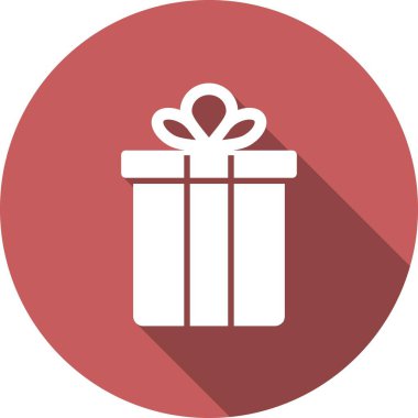 Hediye Kutusu Kabartma Çemberi Vektör Simgesi Tasarımı