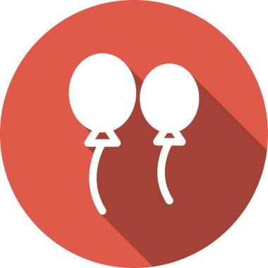 Balonlar Glyph Çember Vektör Simgesi Tasarımı