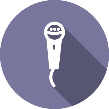 Mic Glyph Çember Vektör Simgesi Tasarımı