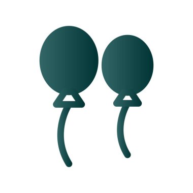 Balonlar Glyph Gradyan Vektör Simgesi Tasarımı