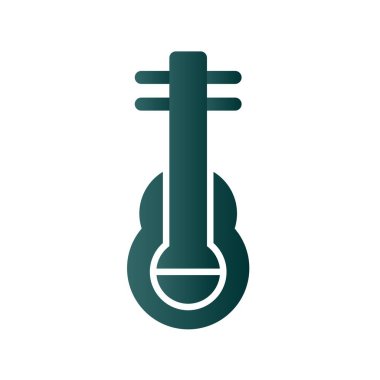 Gitar Kabartma Gradyan Vektör Simgesi Tasarımı