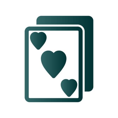 Poker Kartları Glyph Gradyan Vektör Simgesi Tasarımı