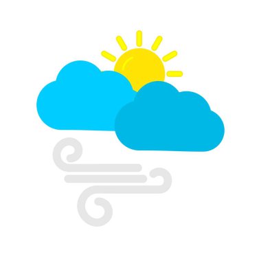 Güneş Fırtınası Düz Vektör Simgesi Tasarımı