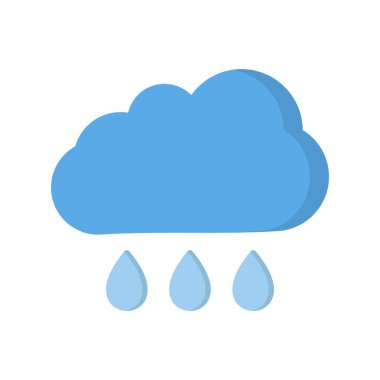 Yağmur Düz Vektör Simgesi Tasarımı