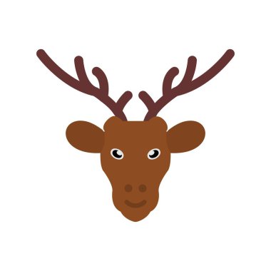 Geyik Düz Vektör Simgesi Tasarımı