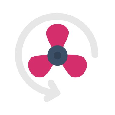 Fan Düz Vektör Simgesi Tasarımı