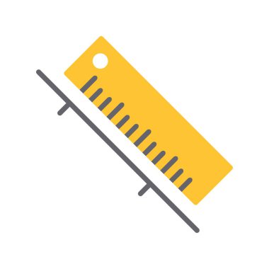 Cetvel Düz Vektör Simgesi Tasarımı