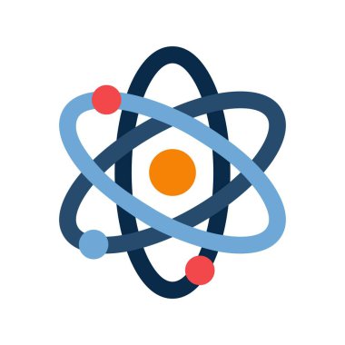Atom Düz Vektör Simgesi Tasarımı