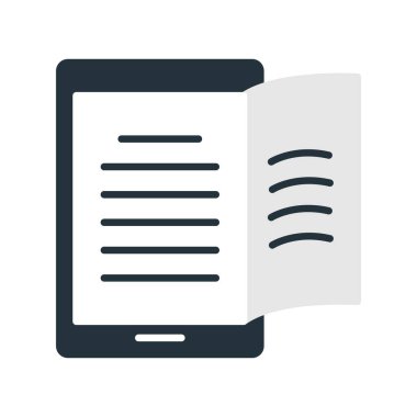 E-Book Düz Vektör Simgesi Tasarımı