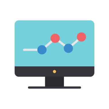 İstatistikler Düz Vektör Simgesi Tasarımı