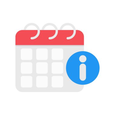 Takvim Düz Vektör Simgesi Tasarımı