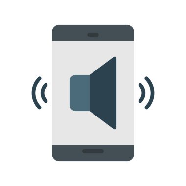 Ses Düz Vektör Simgesi Tasarımı