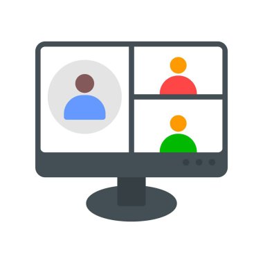 Çevrimiçi Arama Düz Vektör Simgesi Tasarımı