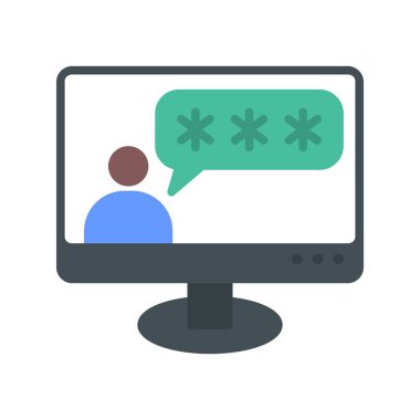 Sohbet Kodu Düz Vektör Simgesi Tasarımı