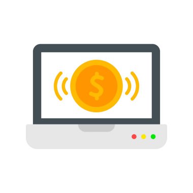 Dolar Kazancı Düz Vektör Simgesi Tasarımı