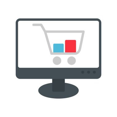 Alışveriş Düz Vektörü Simge Tasarımı