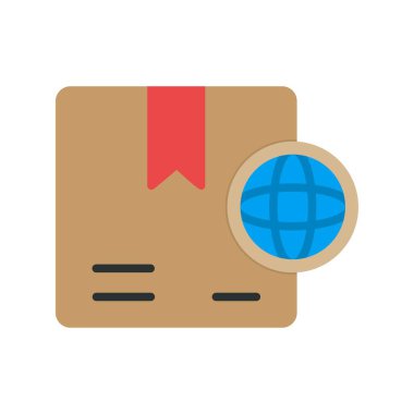 Dünya Düz Vektör Simgesi Tasarımı