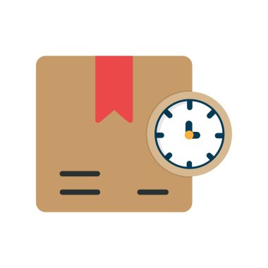 Saat Düz Vektör Simgesi Tasarımı