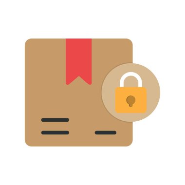 Düz Vektör Simgesi Tasarımı Kilitle