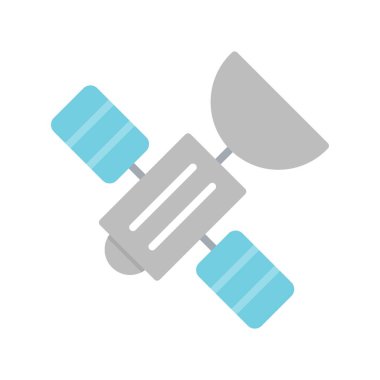 Uydu Düz Vektör Simgesi Tasarımı