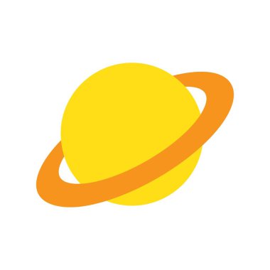 Satürn Düz Vektör Simgesi Tasarımı