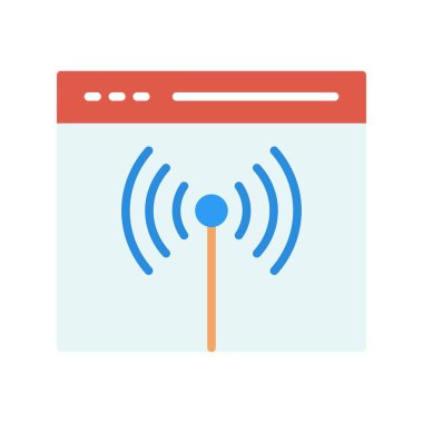 Web Ağı Düz Vektör Simgesi Tasarımı