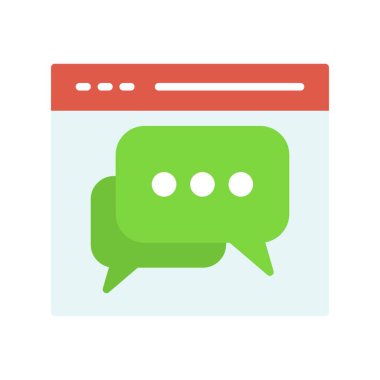 Web Sohbeti Düz Vektör Simgesi Tasarımı