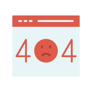 Web Hatası Düz Vektör Simgesi Tasarımı