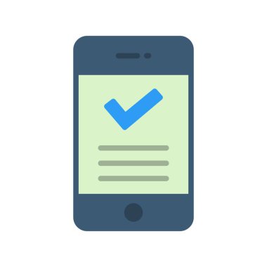 Tik Düz Vektör Simgesi Tasarımı