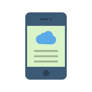 Bulut Düz Vektör Simgesi Tasarımı