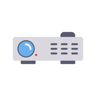 Projektör Düz Vektör Simgesi Tasarımı