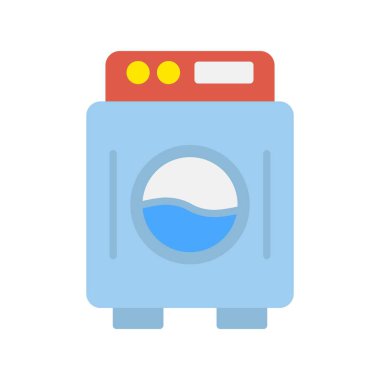 Çamaşır Makinesi Düz Vektör Simgesi Tasarımı