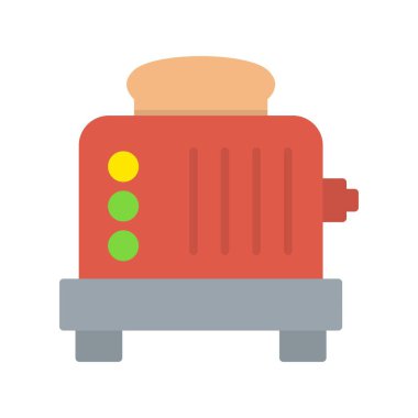 Ekmek Tost Makinesi Düz Vektör Simgesi Tasarımı