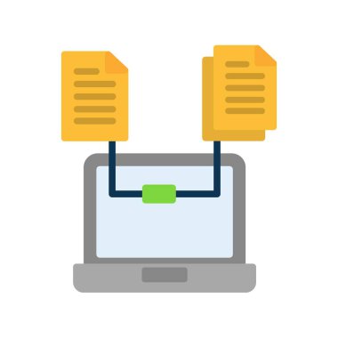 Belge Düz Vektör Simgesi Tasarımı