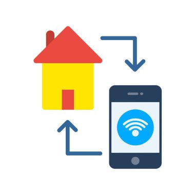 Smarthome Düz Vektör Simgesi Tasarımı