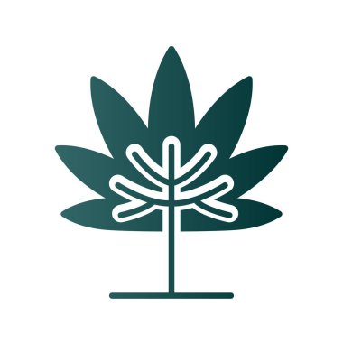 Düşen Yapraklar Kabartma Gradyan Vektör Simgesi Tasarımı