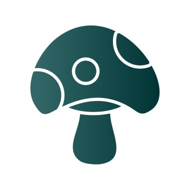  Mantar Kabartma Gradyan Vektör Simgesi Tasarımı