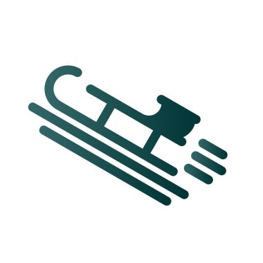Sledge Glyph Gradyan Vektör Simgesi Tasarımı