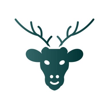 Geyik Geyiği Gradyan Vektör Simgesi Tasarımı