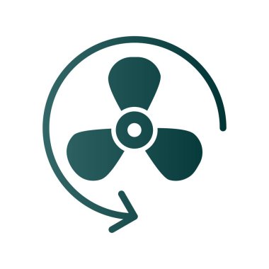 Fan Glyph Gradyan Vektör Simgesi Tasarımı