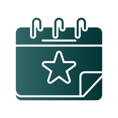 Takvim Glyph Gradyan Vektör Simgesi Tasarımı
