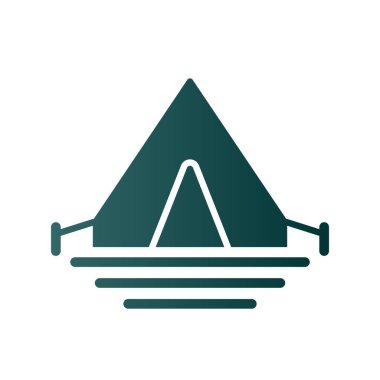 Kamp Glyph Gradyan Vektör Simgesi Tasarımı